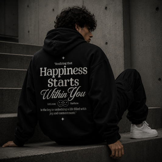 Happiness Starts Within Oversized Premium Hoodie