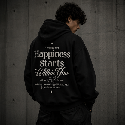 Happiness Starts Within Oversized Premium Hoodie