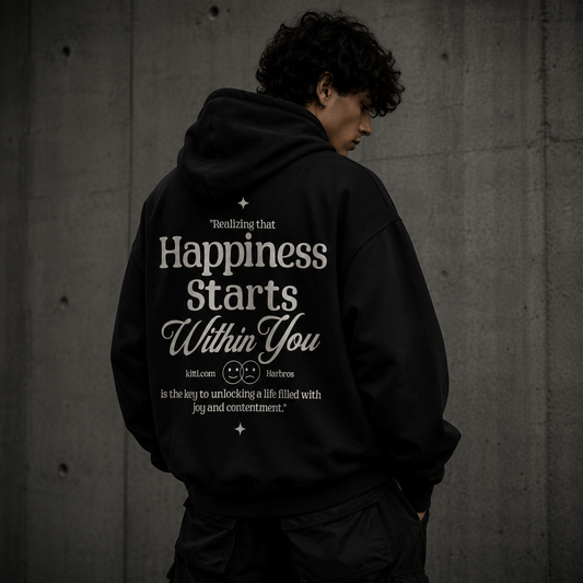 Happiness Starts Within Oversized Premium Hoodie